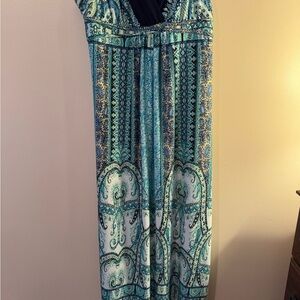 JohnPaulRichard Black and Blue Paisley Dress